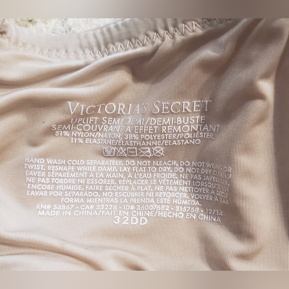 Victoria's Secret Uplift Demi Heather Beige, Nude Bra, 32DD, VERY GENTLY USED - Picture 5 of 5